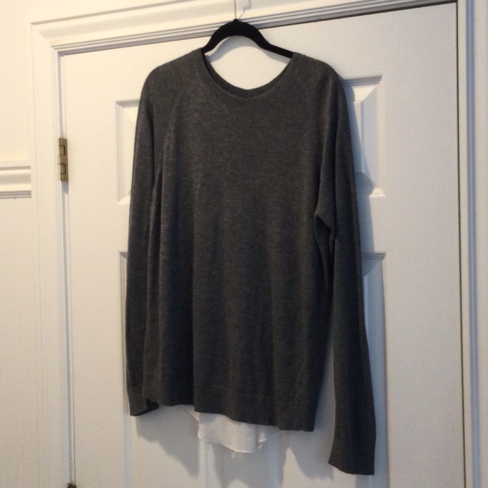 Bailey44 Sweater with faux shirt and zipper detail in the back